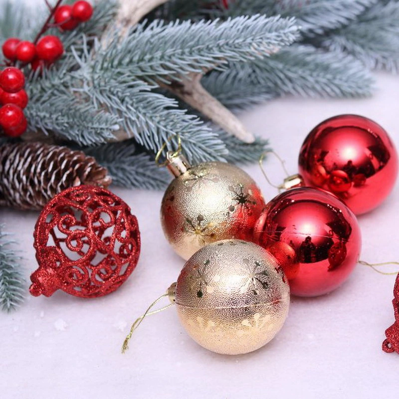 Wholesale Christmas Decoration 6cm Plastic Ball for Christmas Tree Hanging Decoration